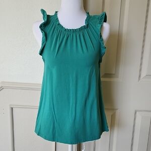 LC Lauren Conrad Teal Ruffle Tank Top